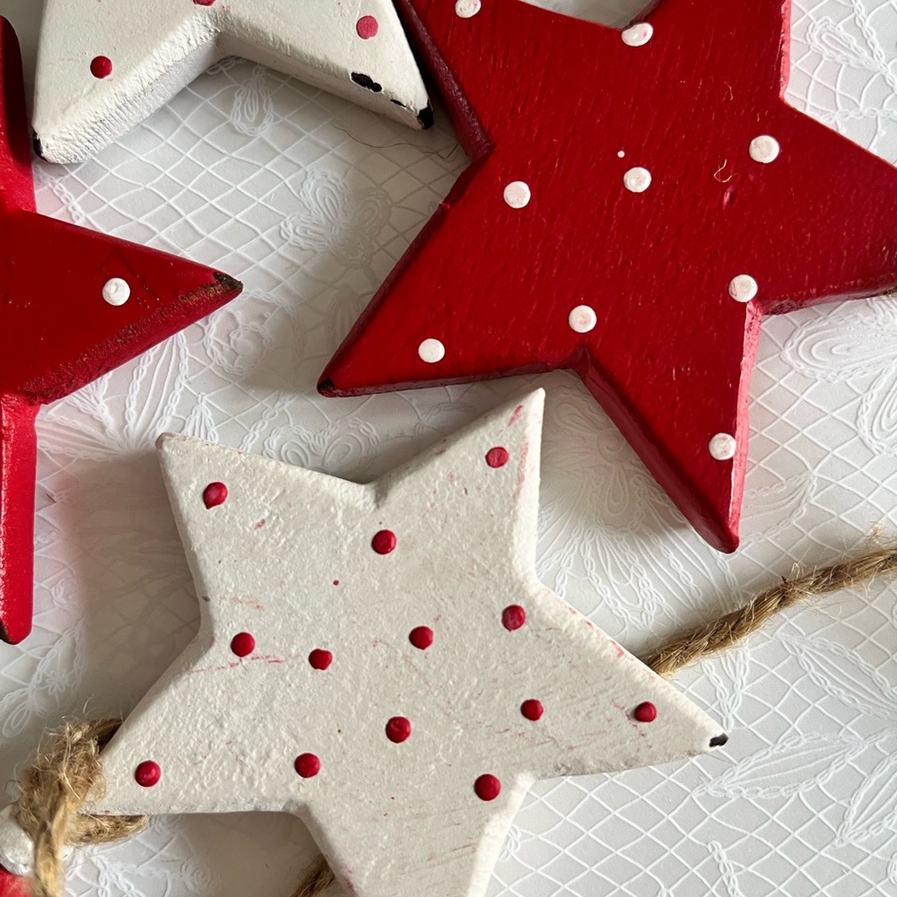 Wood Christmas vintage Garland